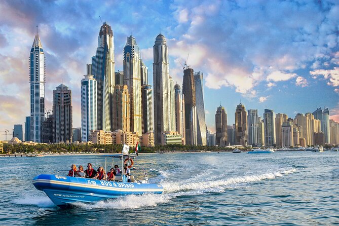 Speedboat In The Marina Lagoons In Dubai