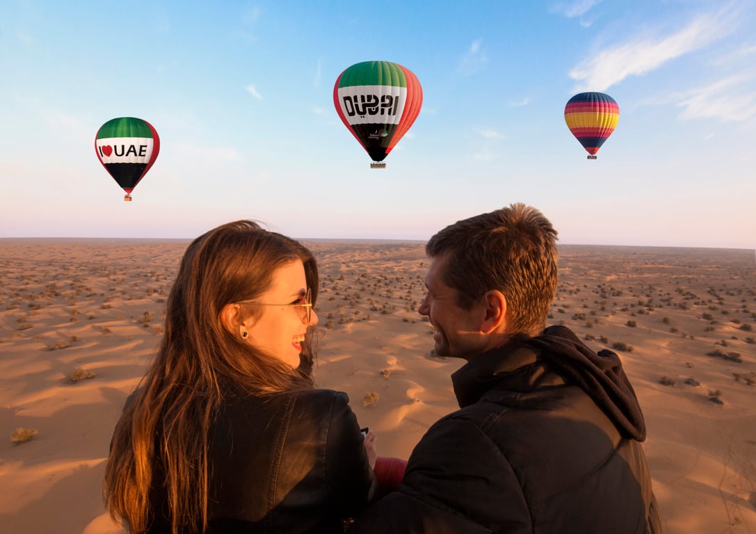 Glide Above The Desert In A Hot Air Balloon Dubai