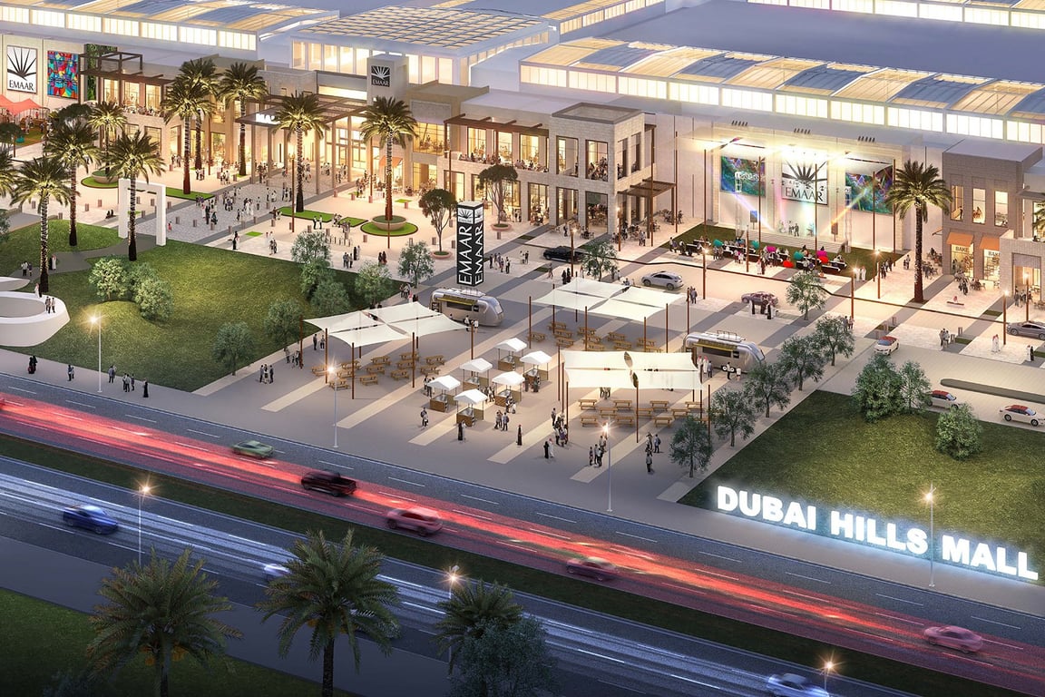 HOW BIG IS THE DUBAI HILLS MALL IF COMPARE WITH DUBAI MALL?