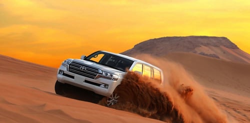 Sunrise Desert Safari with Quad Biking, Sand Boarding & Photo with Falcon
