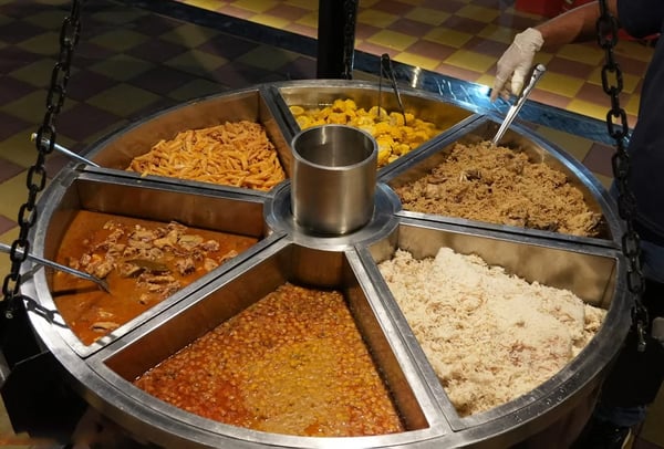 Vegetarian and Non-Vegetarian Spread