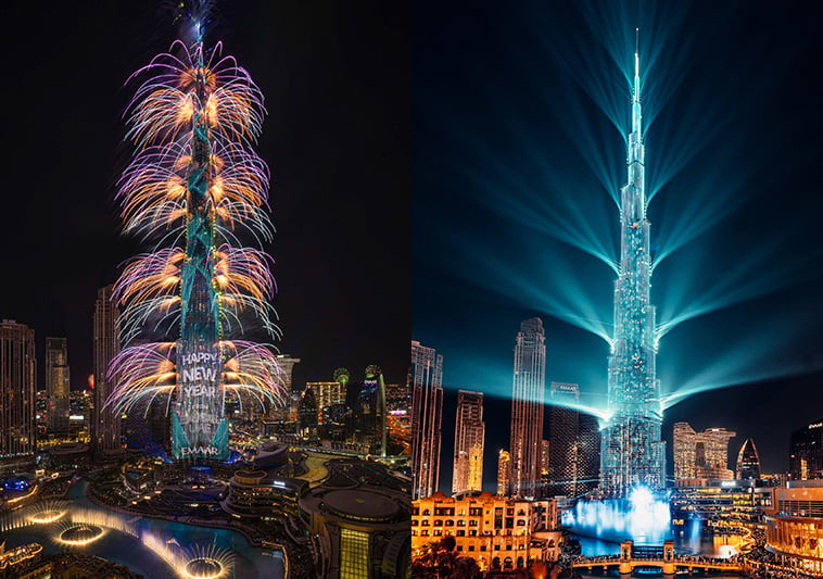 New Year's Eve Fireworks at Burj Khalifa