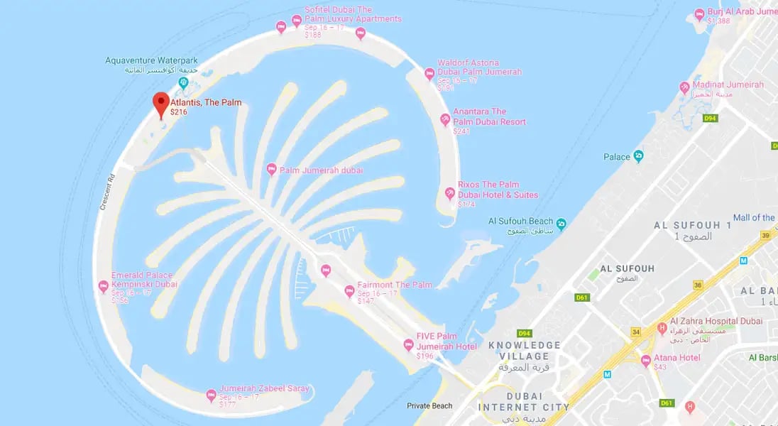 Atlantis Dubai's Location