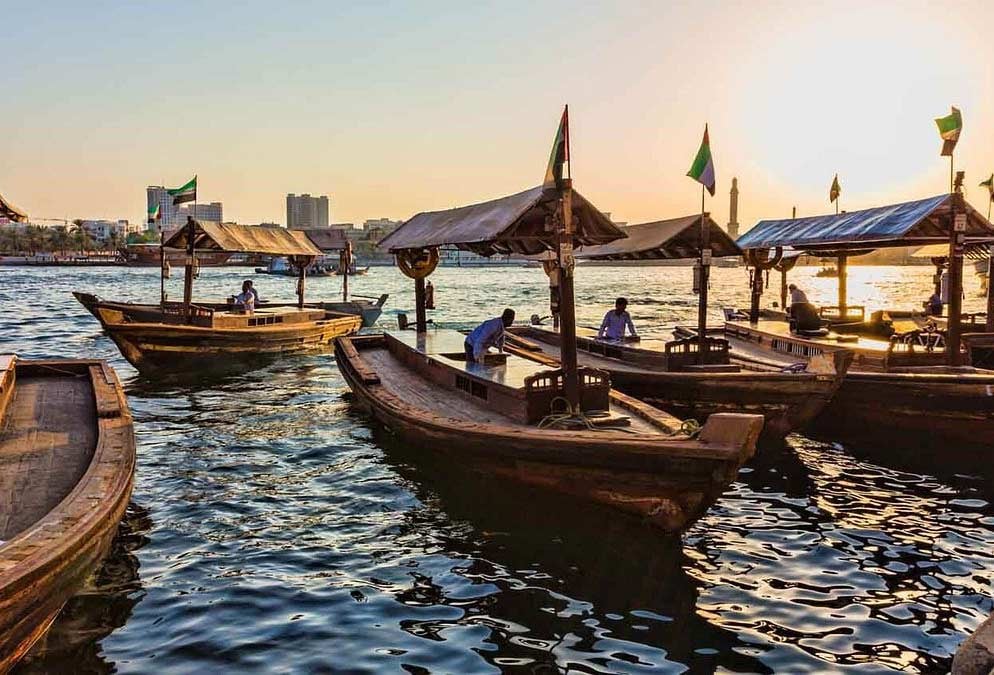 Beautiful Traditional Boats In Dubai Creek