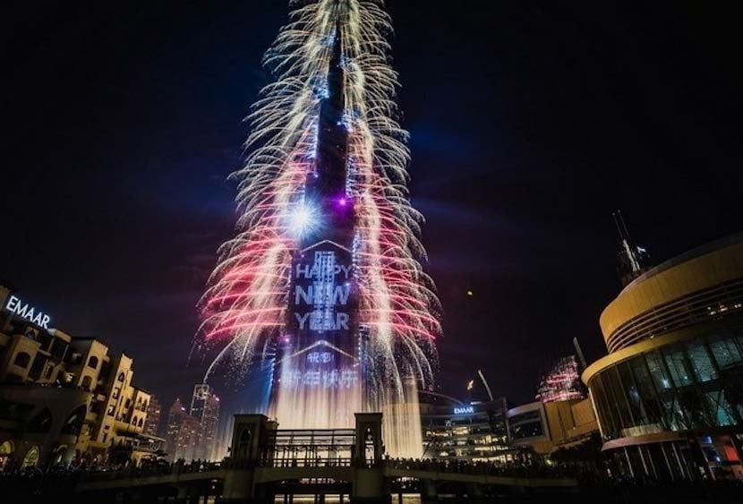 Astonishing Burj Khalifa Fireworks