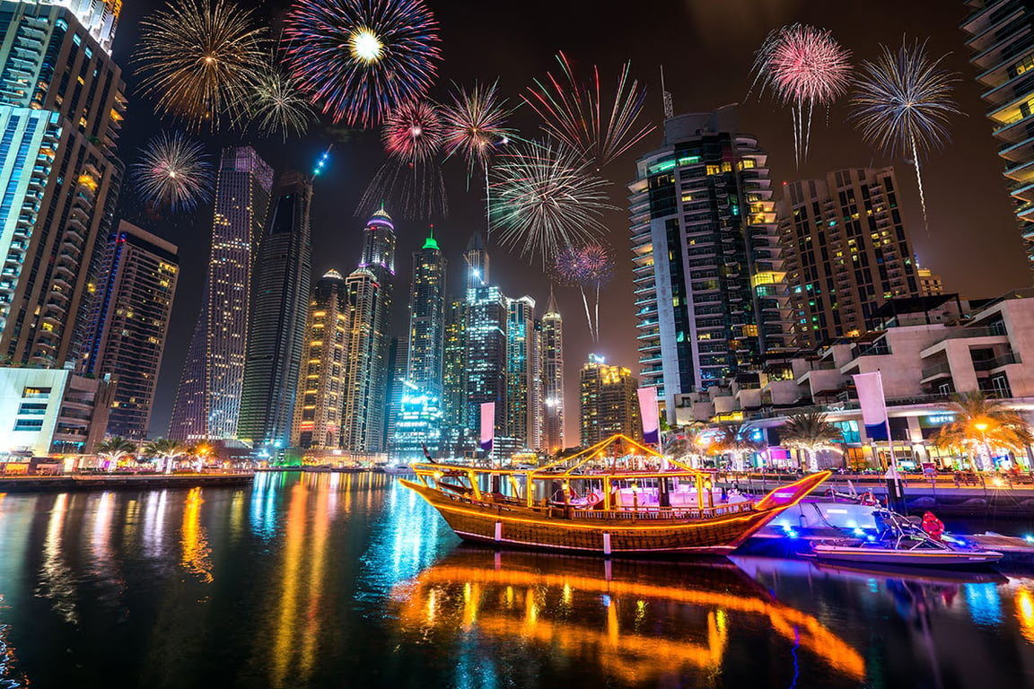 New Year Dubai Countdown At Dhow Cruise