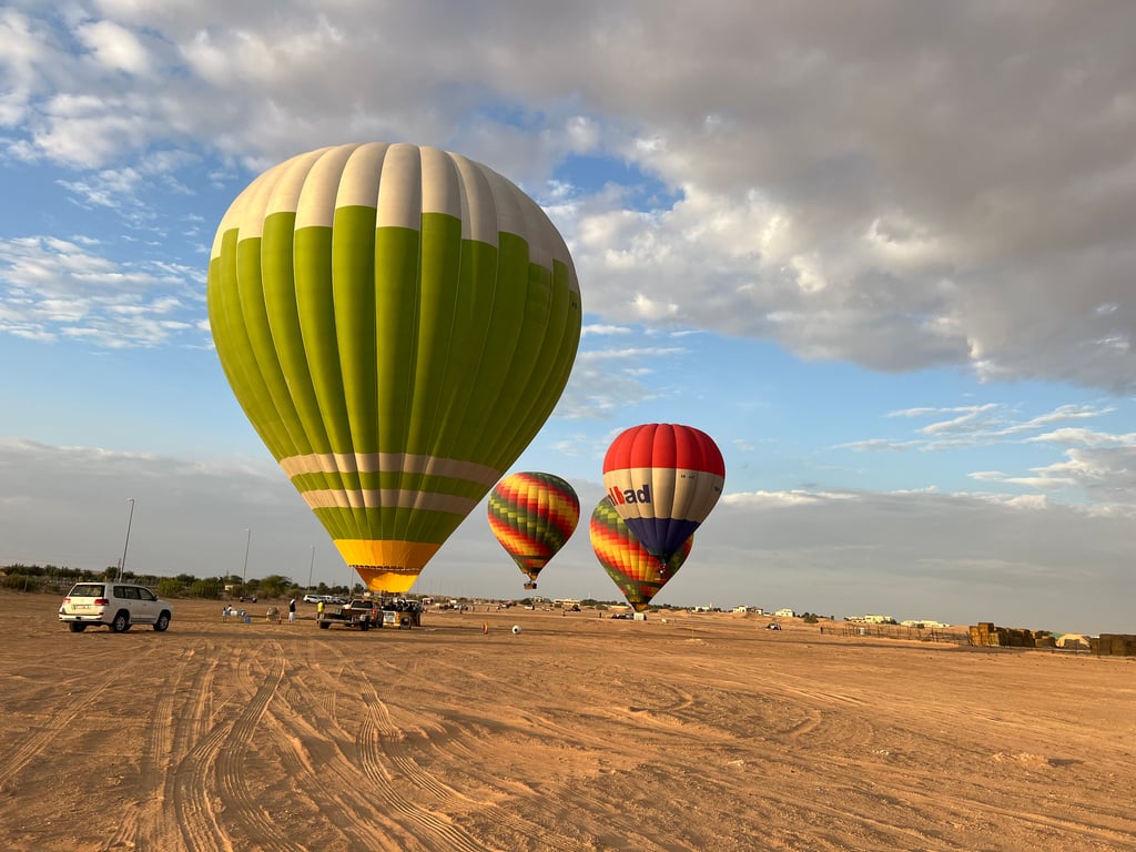 Hot Air Balloon Across The Desert And Soar