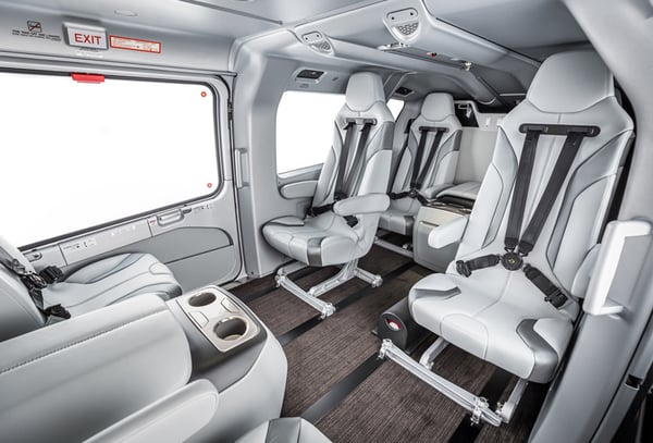 Modern Air-Conditioned Helicopter Cabin Interior