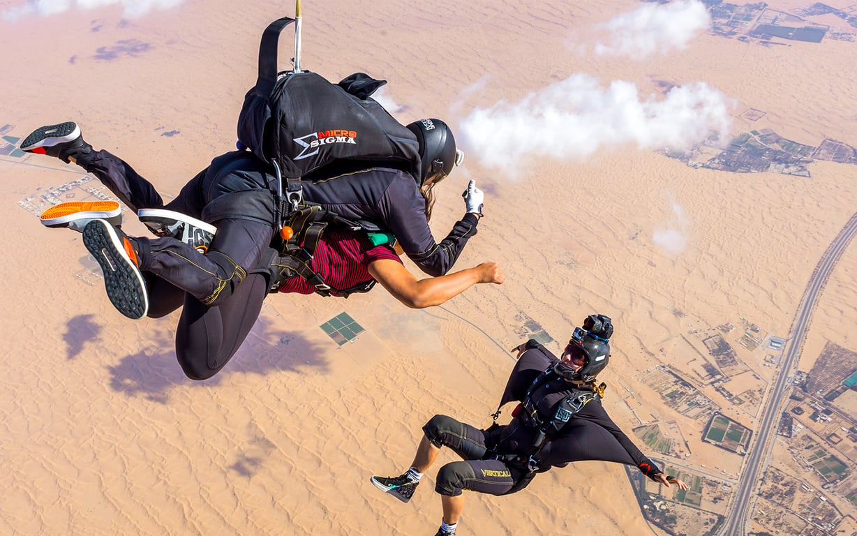 •	Sky Diving Dubai at Desert Zone