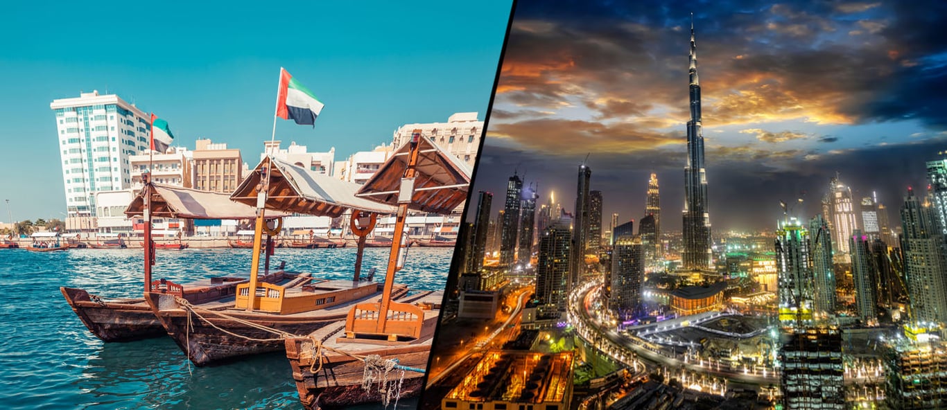 What distinguishes the two Dubais—the old and the new?