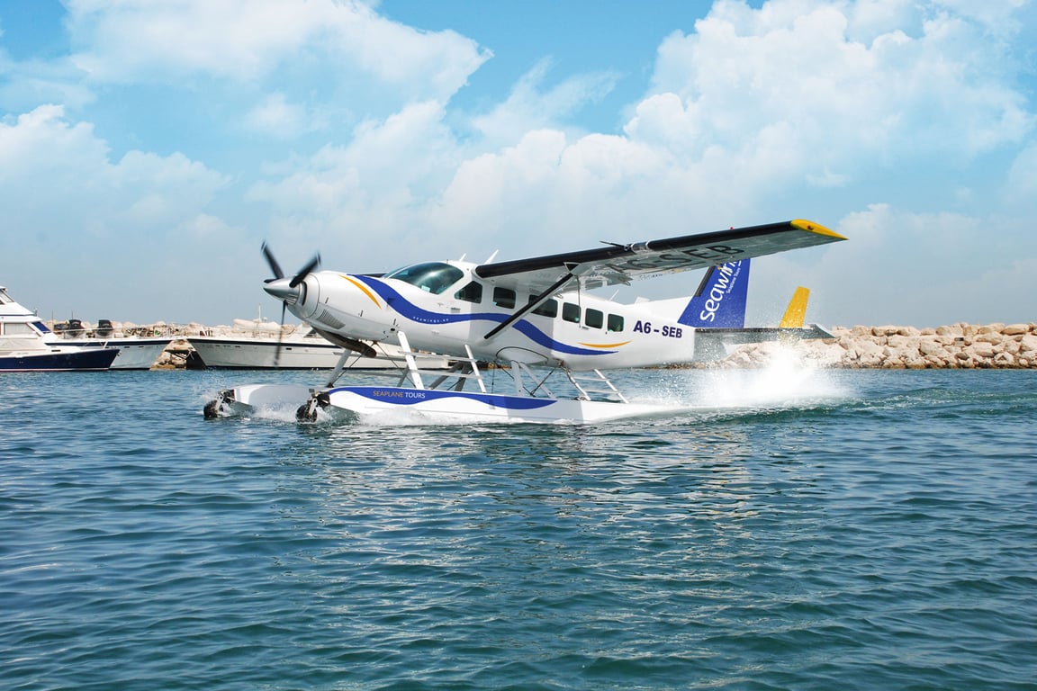 What can you anticipate from a seaplane tour in Dubai?