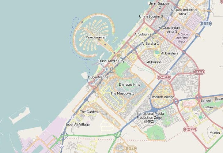 Map Of Dubai