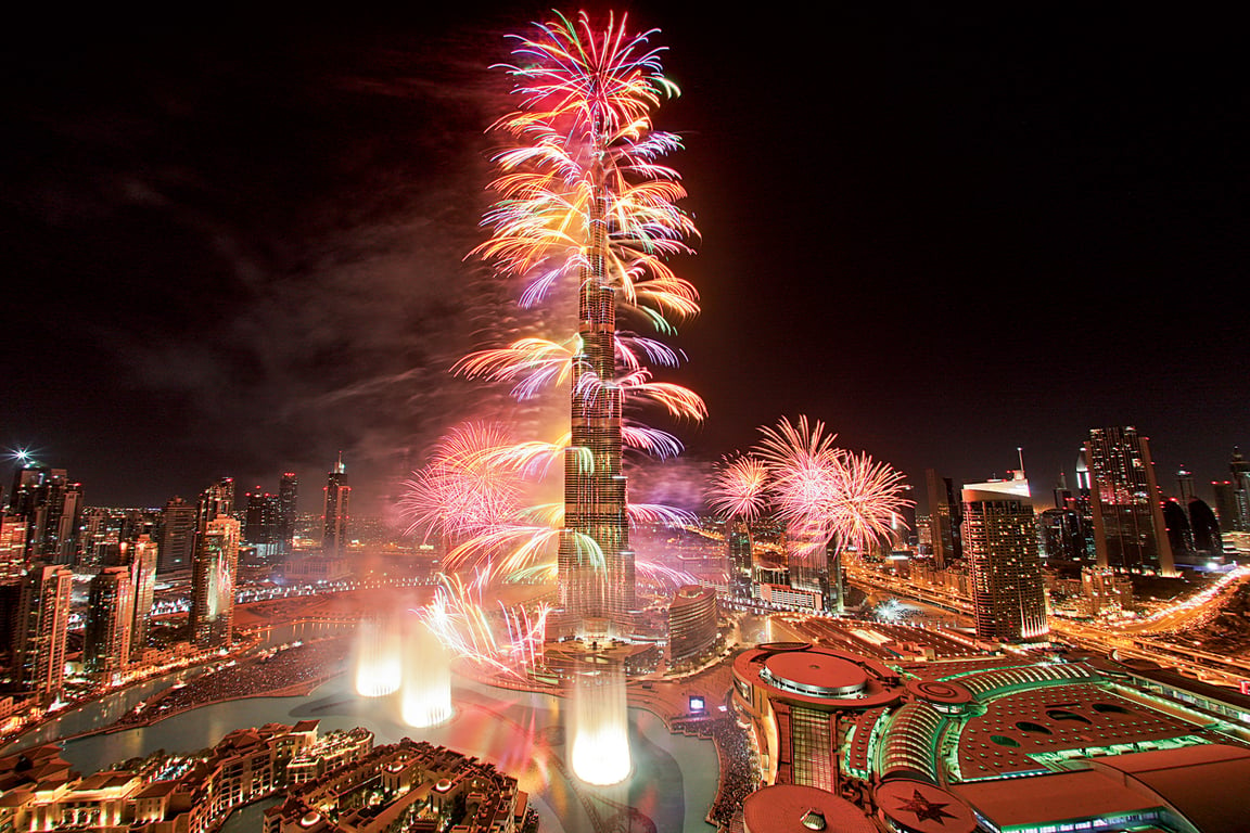 Burj Khalifa New Year's Fireworks Display: