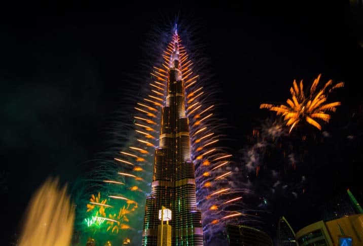 Celebrate The Burj Khalifa's New Year Fireworks Display