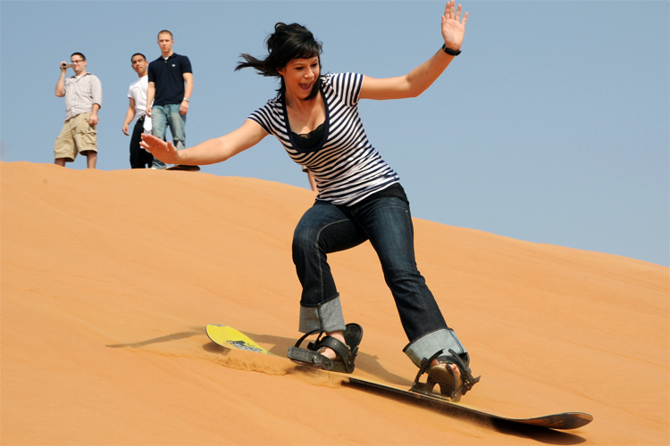 In The Dunes, You Can Ski and Sandboard