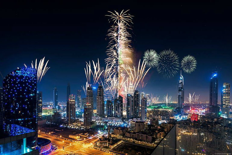 New Year’s Eve meal with a view of the Burj Khalifa Fireworks Show