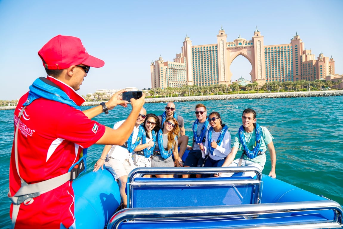 Speedboat In The Marina Lagoons In Dubai