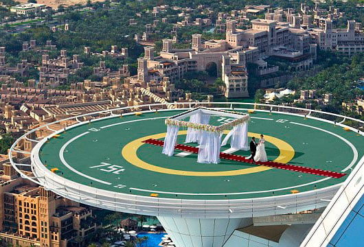 Helipad above and the skies In Burj Al Arab