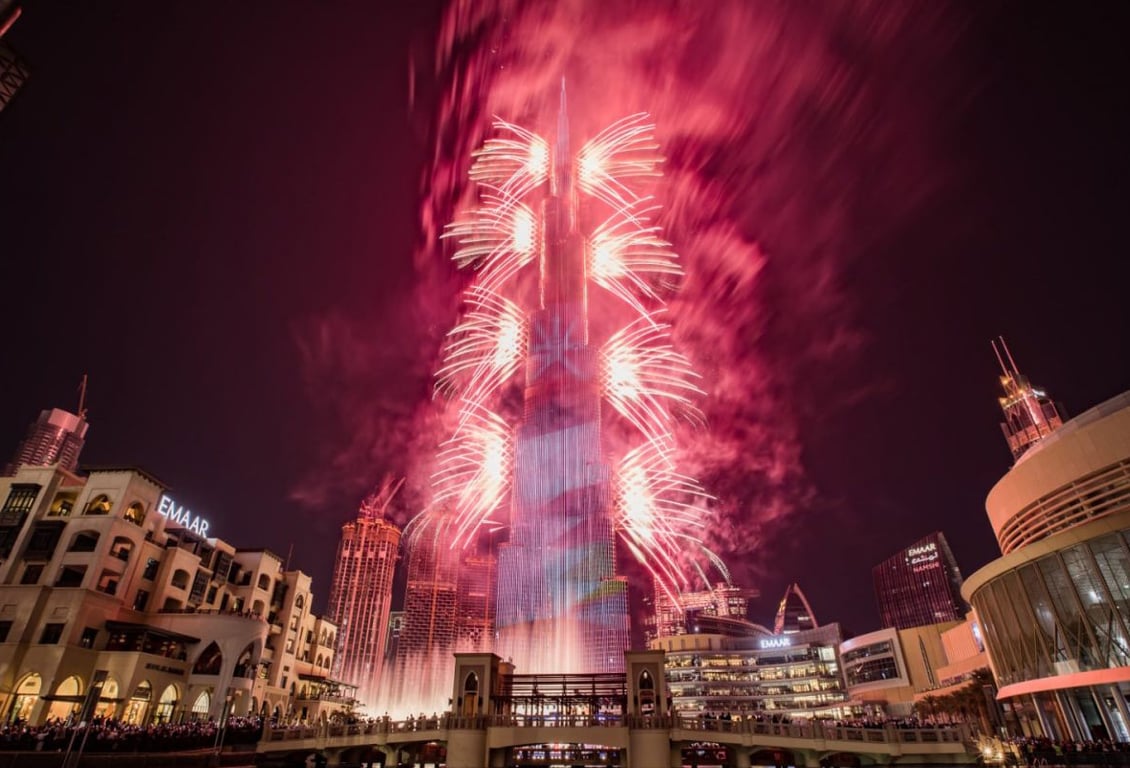 The Attractive  Burj Khalifa Fireworks Dubai