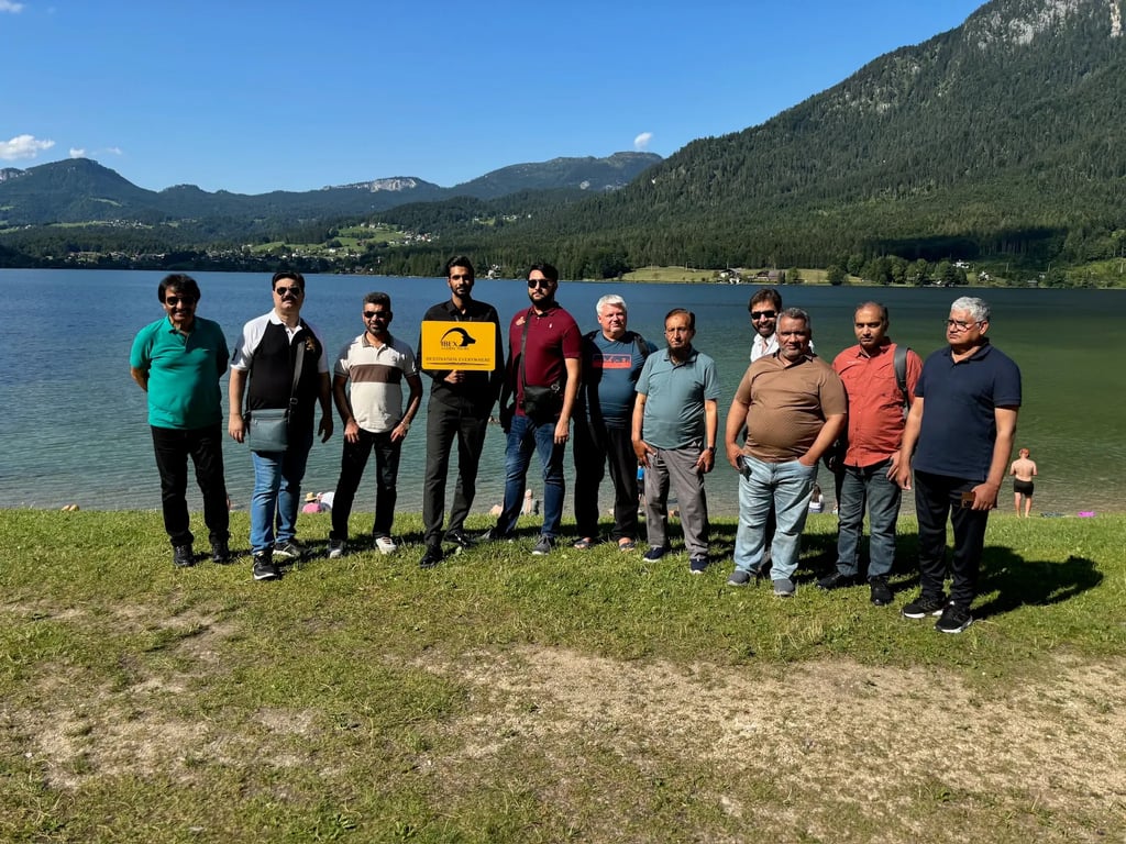 An IBEX group at By an Alpine lake