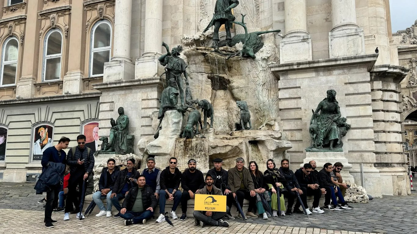 An IBEX group at The Matthias Fountain, Buda Castle