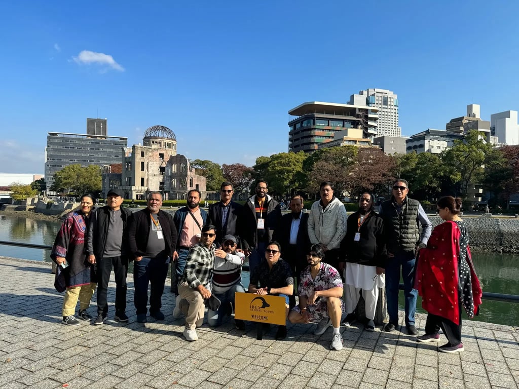 An IBEX group at The Peace Memorial, Hiroshima