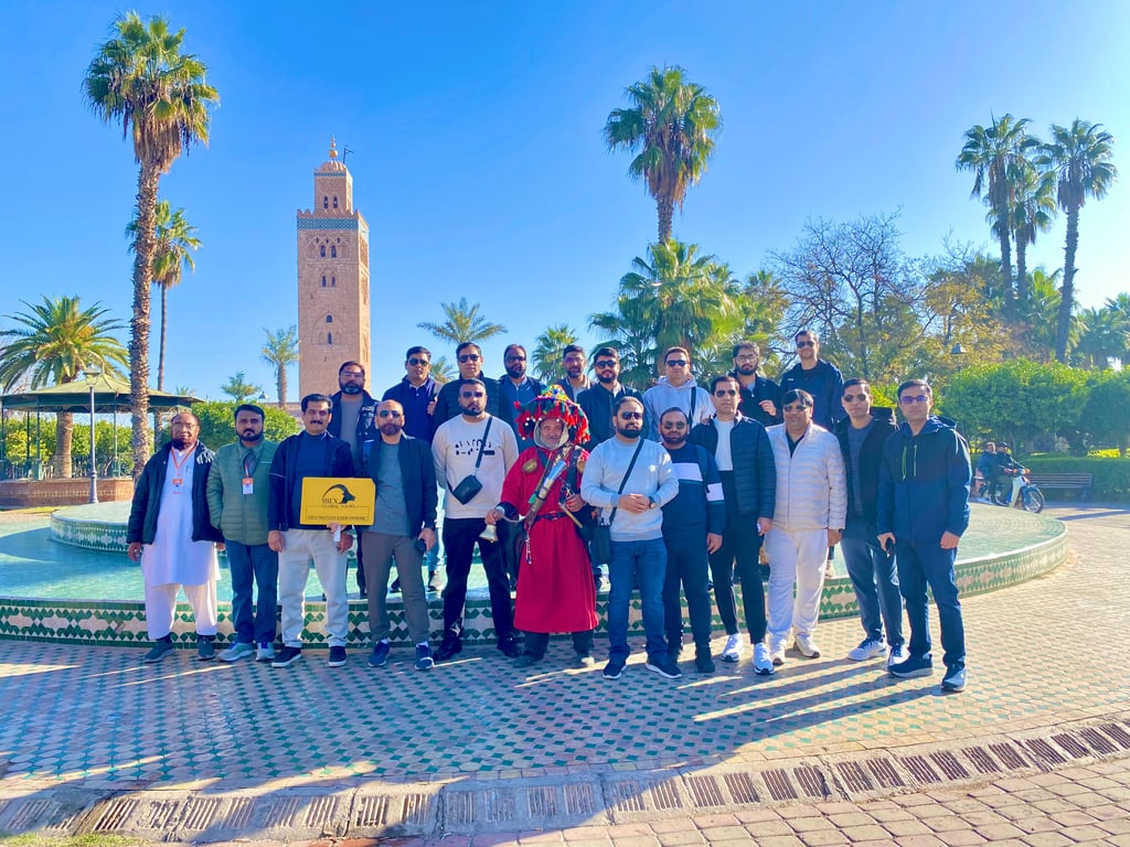 An IBEX group at The Koutoubia Mosque, Marrakech