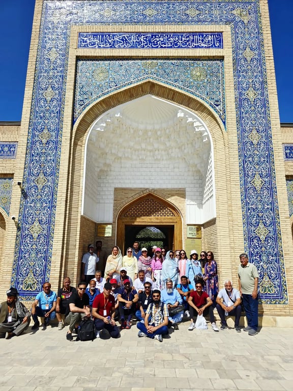 An IBEX group at A tiled madrasa portal