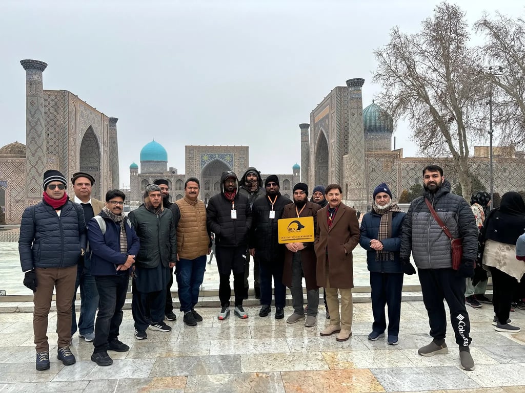 An IBEX group at The Registan, Samarkand