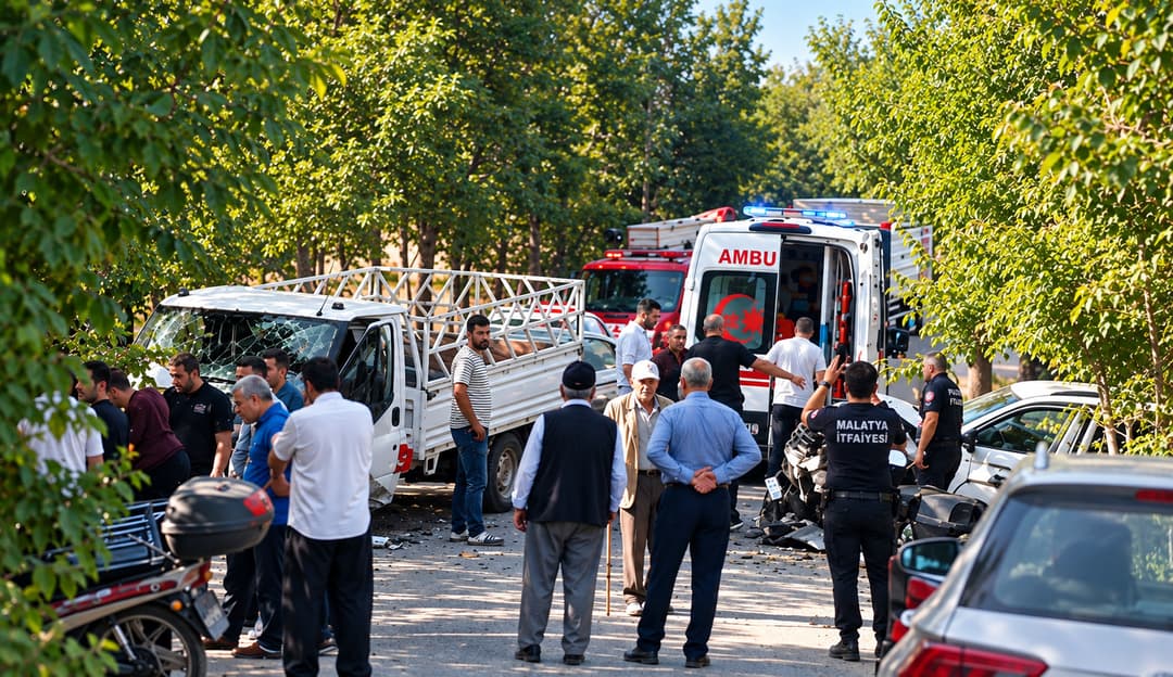 Malatya’da Kamyonet ile Otomobil Çarpıştı: 2 Yaralı