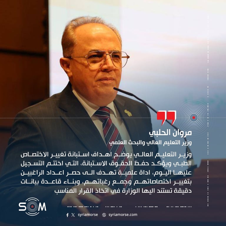 وزير التعليم العالي يوضح اهداف استبانة تغيير الاختصاص الطبي ويؤكد حفظ الحقوق