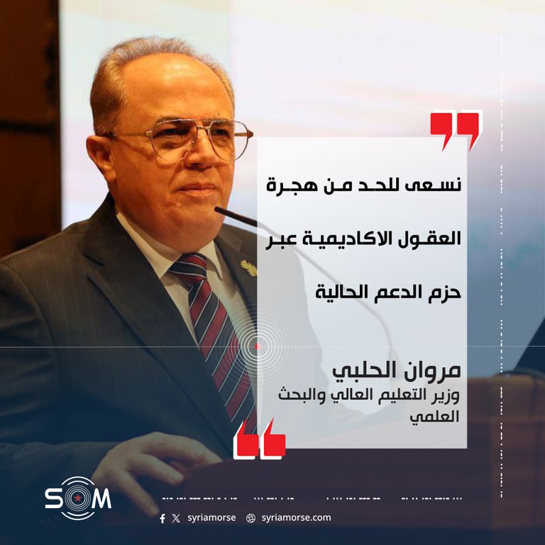 قال وزير التعليم العالي والبحث العلمي مروان الحلبي: نسعى للحد من هجرة العقول الاكاديمية عبر حزم الدعم الحالية