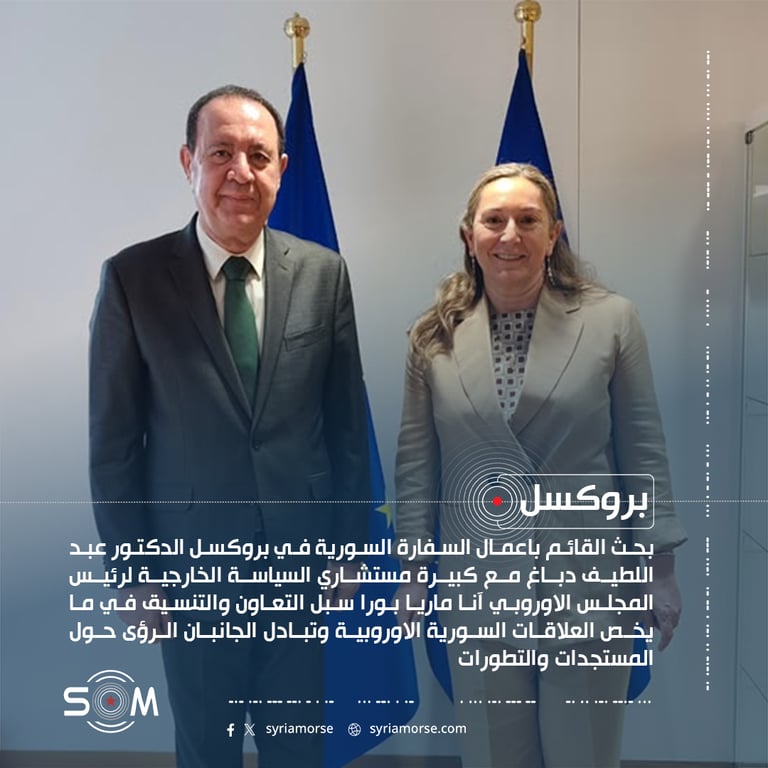 القائم باعمال السفارة السورية في بروكسل يبحث التعاون مع المجلس الاوروبي