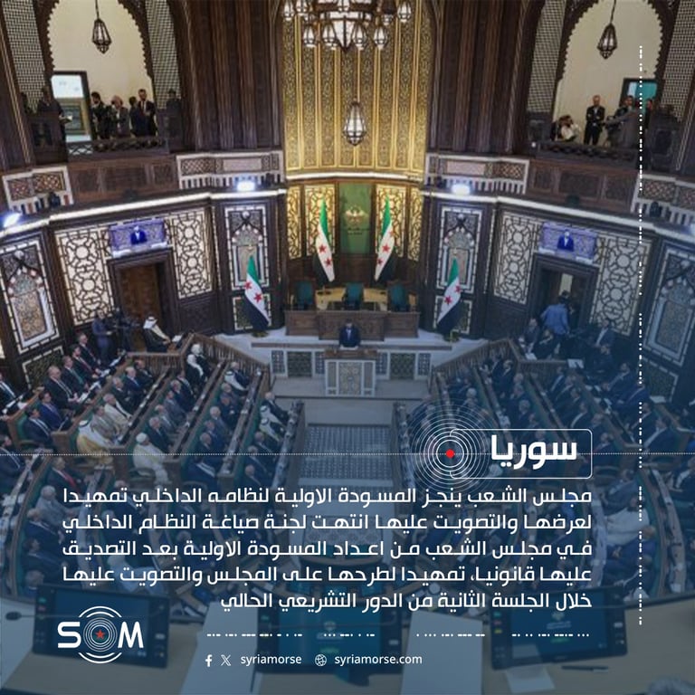 مجلس الشعب ينجز المسودة الاولية لنظامه الداخلي تمهيدا لعرضها والتصويت عليها