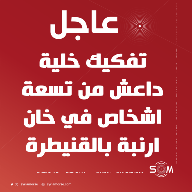 قوى الامن الداخلي تعلن تفكيك خلية لتنظيم داعش في خان ارنبة بالقنيطرة