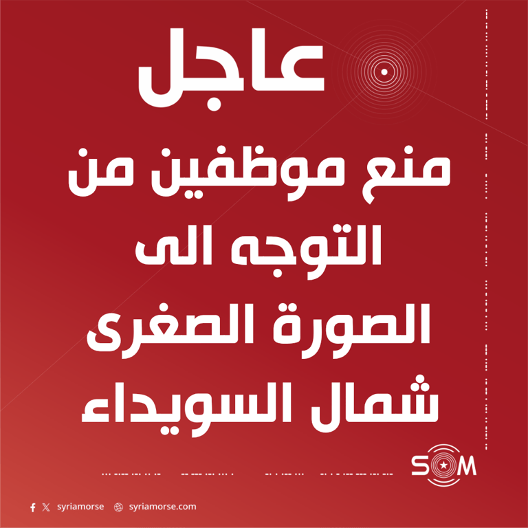 مديرية اعلام السويداء: مجموعات خارجة عن القانون تمنع موظفين من الوصول الى الصورة الصغرى