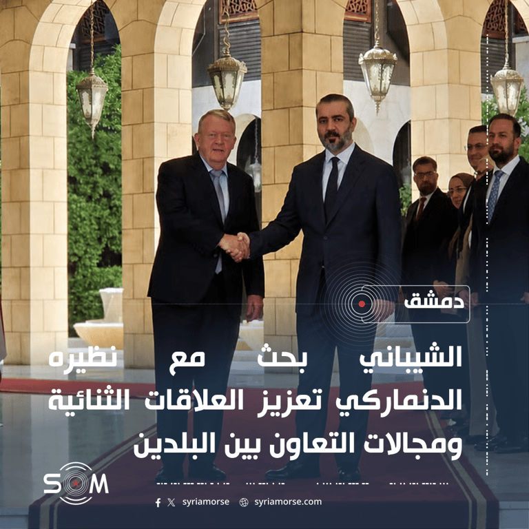 الشيباني يلتقي وزير خارجية الدنمارك في دمشق لبحث التعاون الثنائي الموقع: دمشق