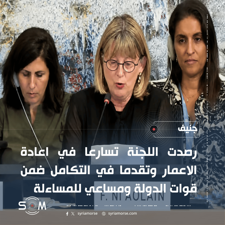 لجنة التحقيق الاممية ترصد تسارعا في اعادة الاعمار وتقدما في توحيد قوات الدولة بسوريا الموقع: جنيف