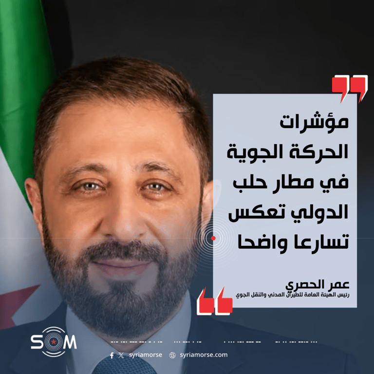 رئيس الطيران المدني: حركة مطار حلب الدولي سجلت ارتفاعا كبيرا في 2026