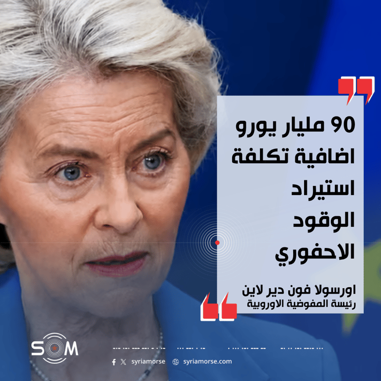 اورسولا فون دير لاين تتحدث عن كلفة اضافية لواردات الوقود الاحفوري