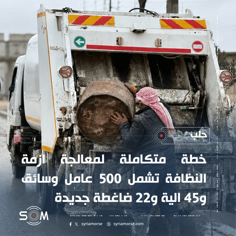 محافظة حلب تعلن خطة متكاملة لمعالجة ازمة النظافة ودعم القطاع بـ500 عامل