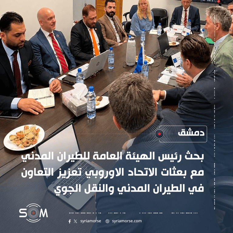 رئيس الطيران المدني السوري يبحث مع بعثة الاتحاد الاوروبي تعزيز التعاون الجوي