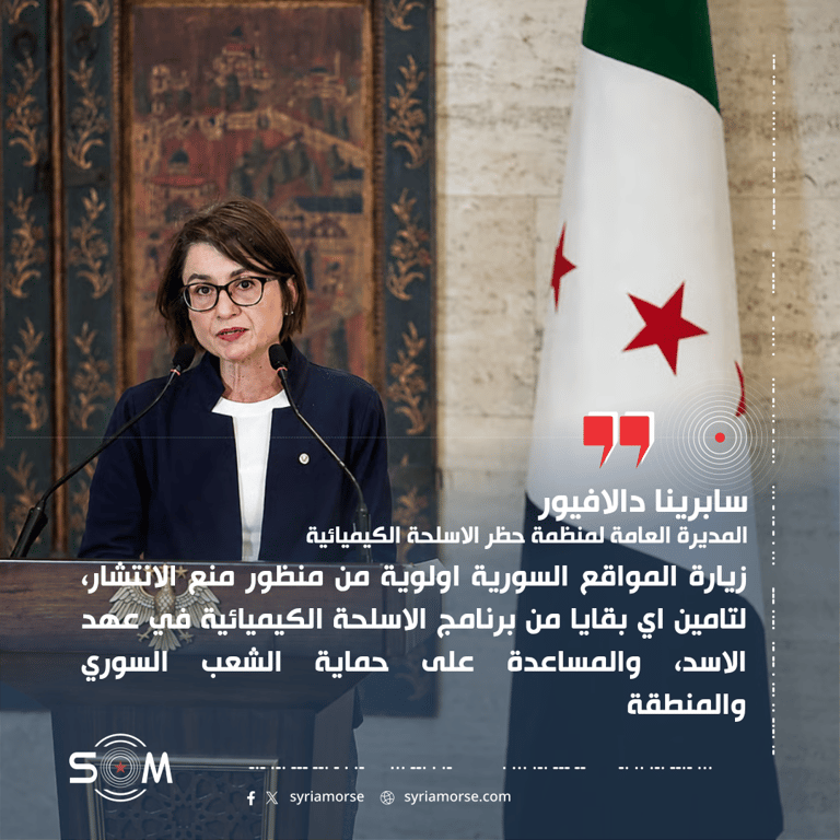 مديرة منظمة حظر الاسلحة الكيميائية توضح اولويات زيارتها الى سوريا