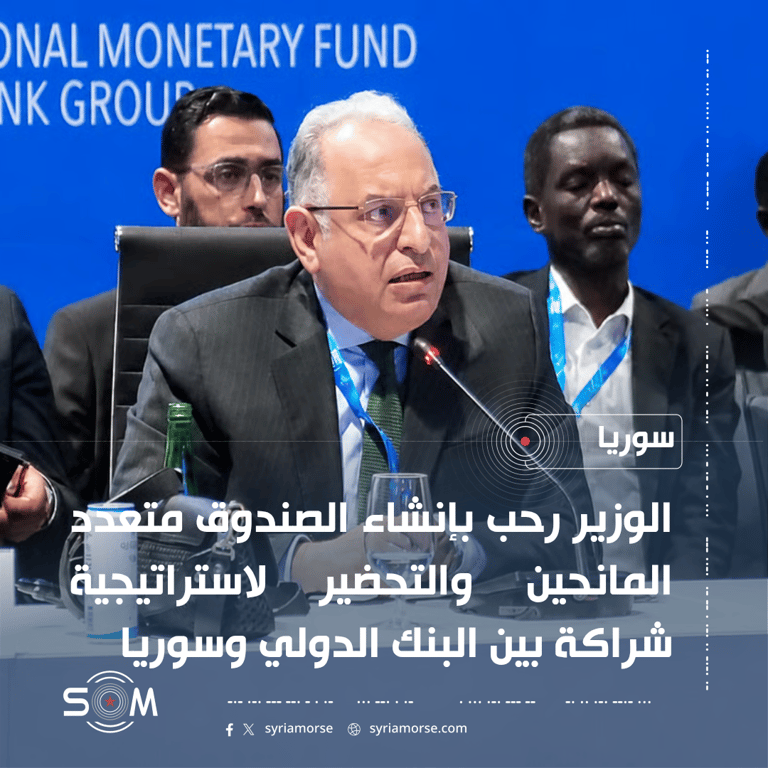 وزير المالية يشارك في اجتماع عربي مع رئيس البنك الدولي حول سوريا