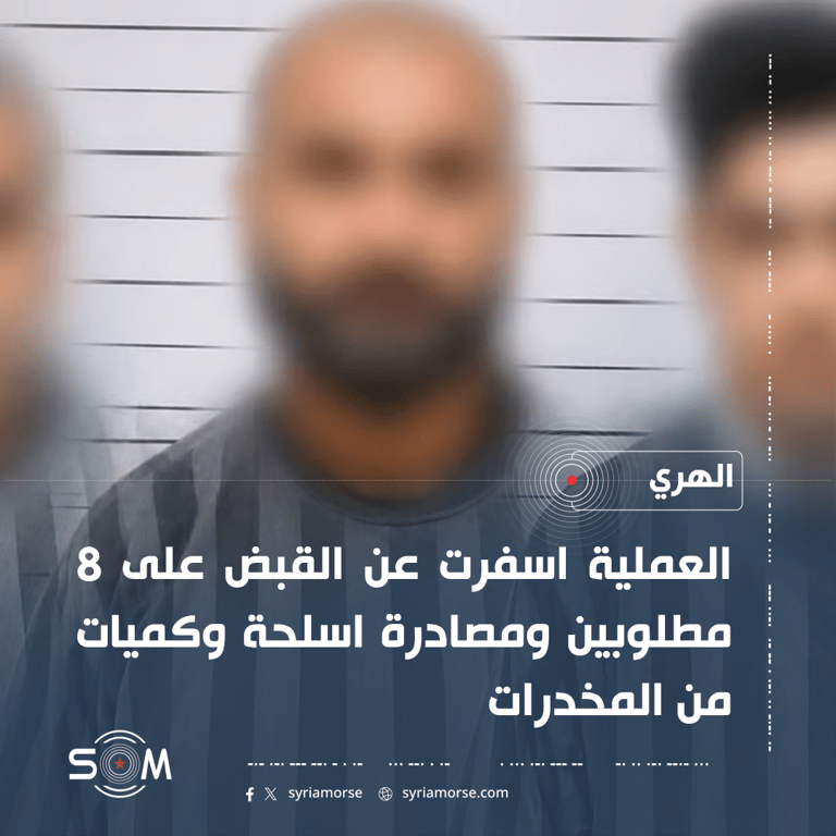 الامن الداخلي في دير الزور يعلن القبض على 8 مطلوبين بجرائم تجارة السلاح