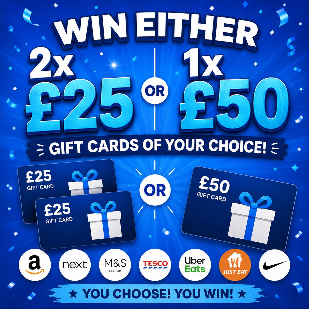 2x £25 Gift card of choice