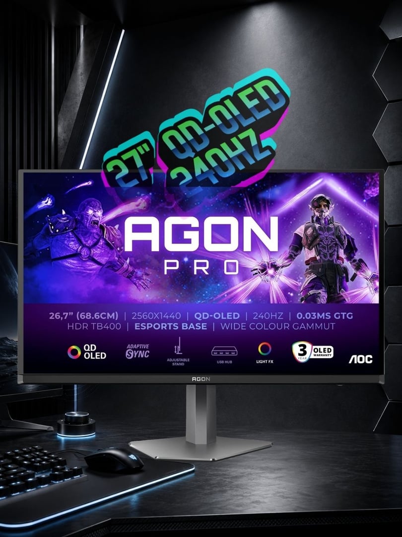 27" AOC AGON PRO 240HZ QD-OLED