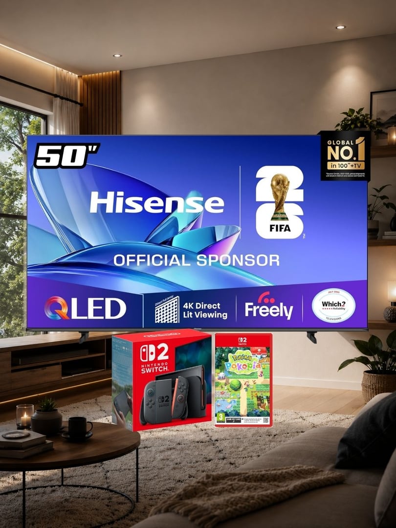 50" HISENSE QLED TV + SWITCH 2 BUNDLE