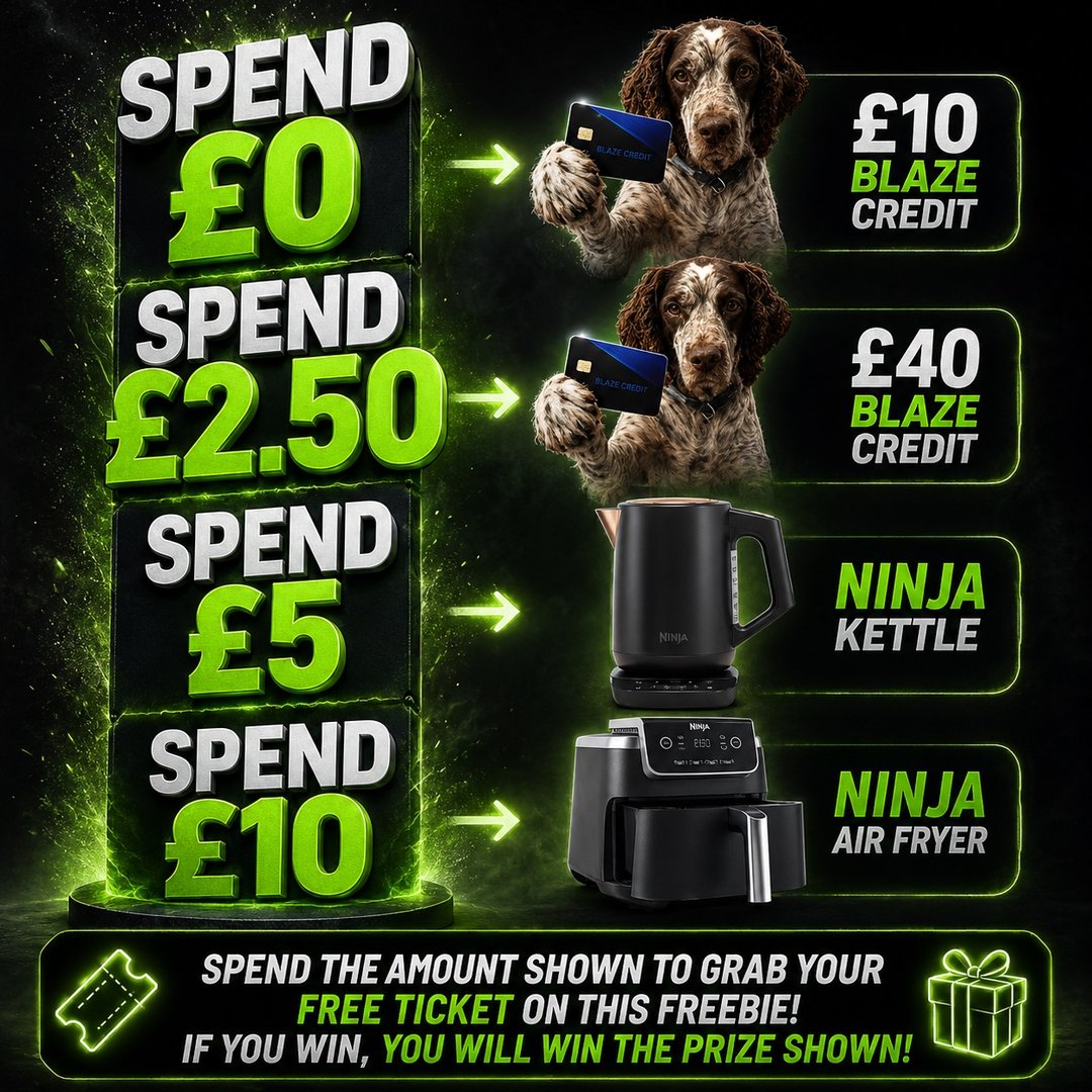 Free Entry - Credit / Ninja Kettle / Ninja Air Fryer