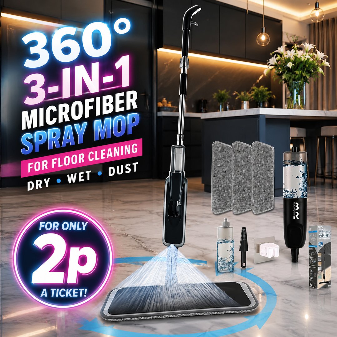 360° 3-in-1 Microfiber Spray Mop